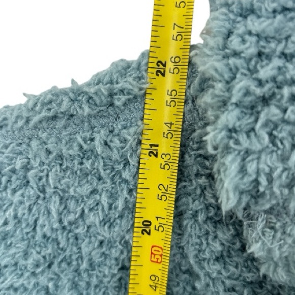 Poof Apparel Women’s Sea Mist Blue Stretchy Scoop Turtleneck Sweater Size L - Picture 5 of 8